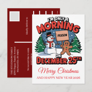 Winter Wishes Christmas 2025 Personalized 2026 Holiday Postcard