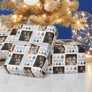 Winter Wishes Christmas Trees Photo Wrapping Paper