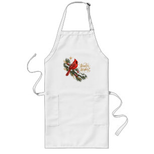 Winter Wishes Red Cardinal Holiday Apron