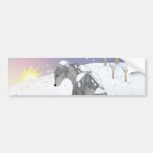 Winter Wolf Bumper Sticker