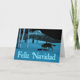 Winter Wolf - Feliz Navidad Holiday Card