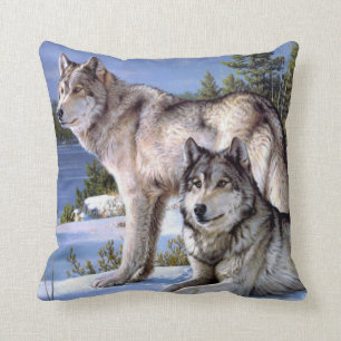 Winter Wolf Pillow