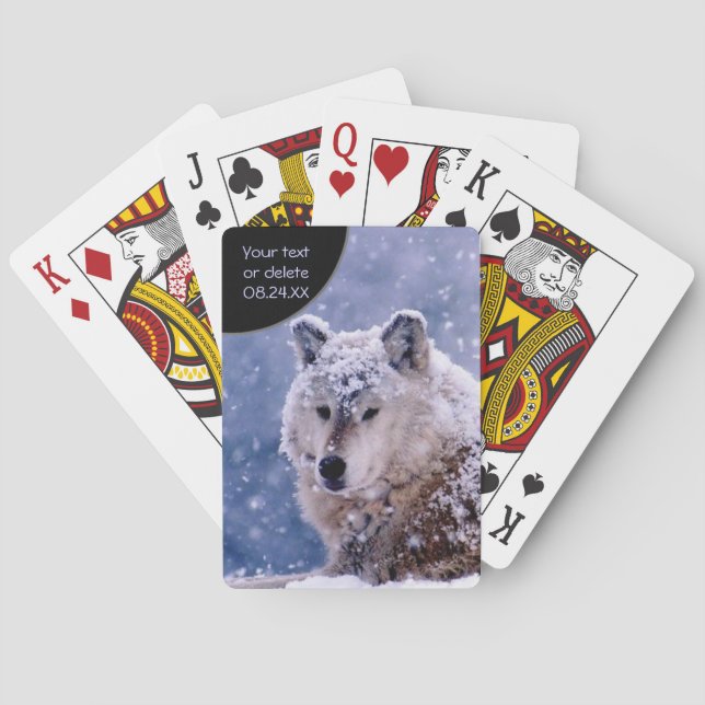 Winter Wolf Resting - Customise Playing Cards (Back)