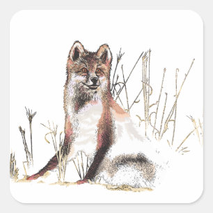 Winter Wolf Square Sticker