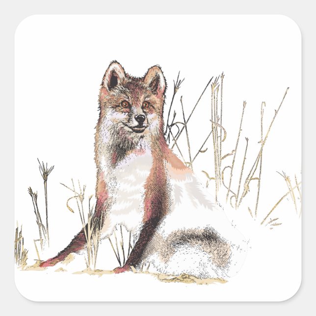 Winter Wolf Square Sticker (Front)