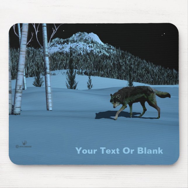 Winter Wolf - Tapetum Lucidum Mouse Pad (Front)