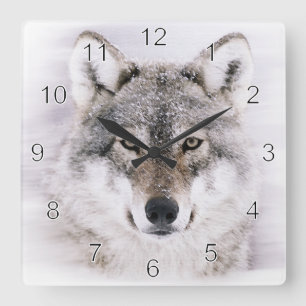 Winter Wolf Wall Clock