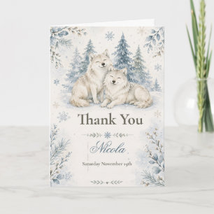 Winter Wolves Baby Shower Thank You Card