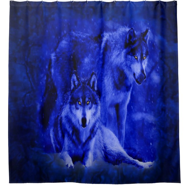 Winter Wolves Shower Curtains (Front)