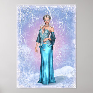 Winter Woman Fantasy Artwork Poster