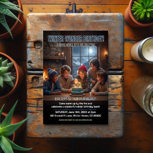 Winter Wonder Birthday Party Postcard