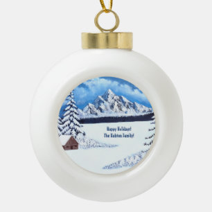 Winter Wonder Ceramic Ball Christmas Ornament