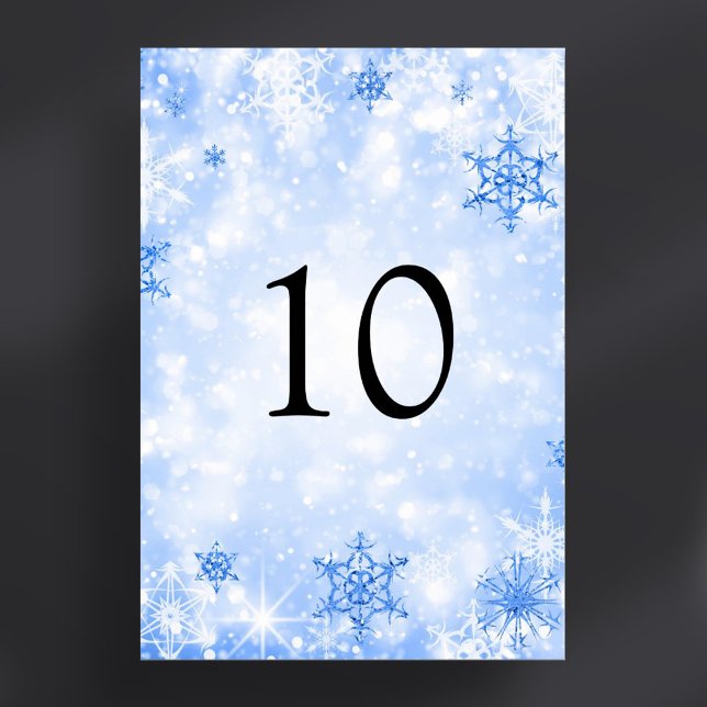 Winter Wonder Christmas Holiday Blue  Table Number (Winter Wonder Christmas Holiday Blue Table Number)