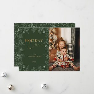 Winter wonder gold calligraphy holiday photo card