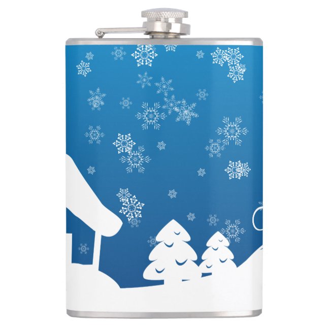 Winter Wonder Land Vinyl Wrapped Flask (Front)