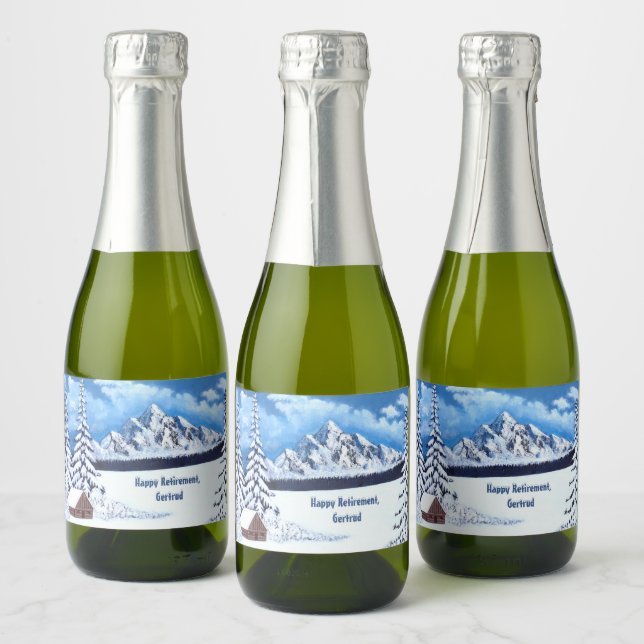 Winter Wonder Mini Sparkling Wine Label (Bottles)