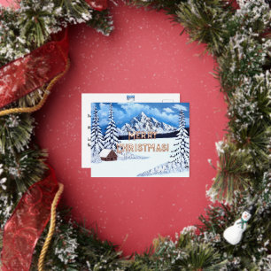 Winter Wonder Rose Gold Foil Holidays Foil Holiday Postcard