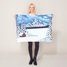 Winter Wonder Scene Fleece Blanket