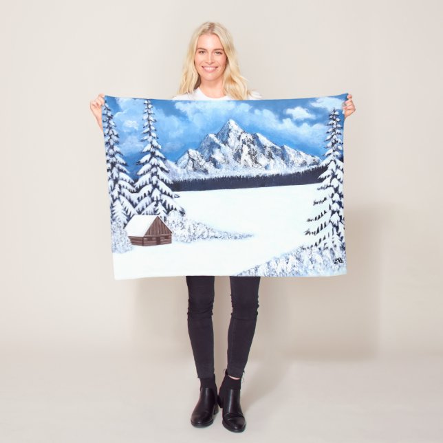 Winter Wonder Scene Fleece Blanket (In Situ)