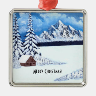 Winter Wonder Scene Metal Ornament