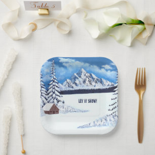 Winter Wonder Scene Paper Plate