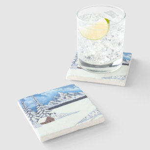 Winter Wonder Scene Stone Coaster