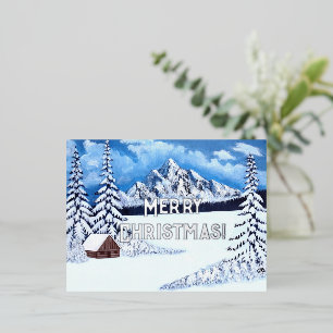 Winter Wonder Silver Foil Christmas Postcard