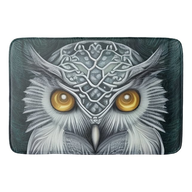 Winter Wonder Snow Owl Beauty Bath Mat (Front)