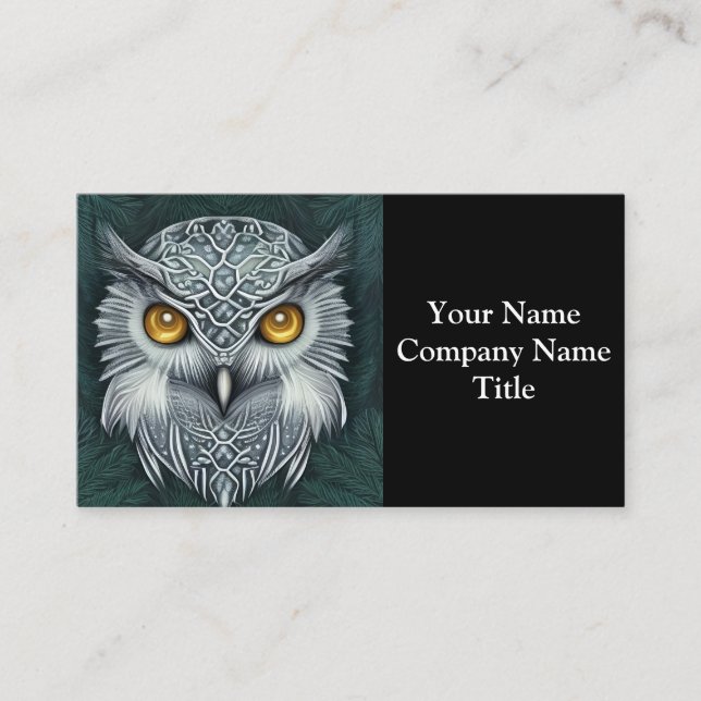 Winter Wonder Snow Owl Beauty Business Card (Front)