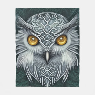 Winter Wonder Snow Owl Beauty Fleece Blanket