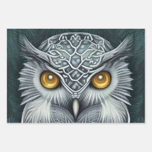 Winter Wonder Snow Owl Beauty Wrapping Paper Sheet