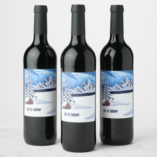 Winter Wonder Wine Label (Bottles)