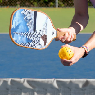 Winter Wonder with Text Pickleball Paddle