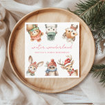 Winter wonderful woodland christmas birthday napkin<br><div class="desc">For more advanced customisation of this design,  simply select the "Edit using Design Tool" button above!</div>