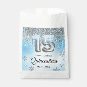 Winter Wonderland 15 Balloons Quinceanera Favour Bag