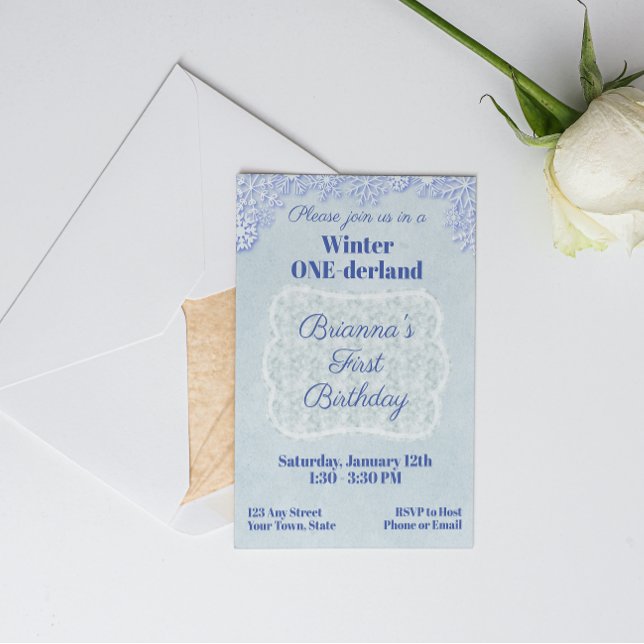 Winter Wonderland 1st Birthday Invitation (Creator Uploaded)