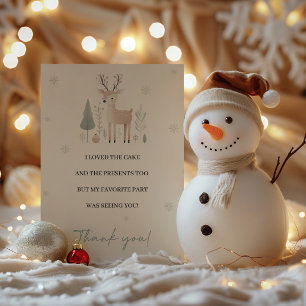Winter Wonderland 1st Birthday Thank You Card