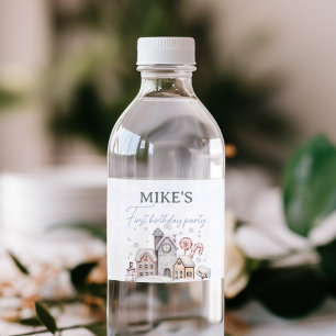 Winter Wonderland 1st Birthday Water Bottle Label