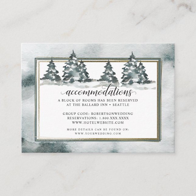 Winter Wonderland | Accommodations Enclosure Card (Front)