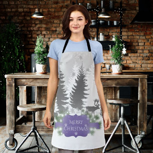 Winter Wonderland All-Over Print Apron - Purple
