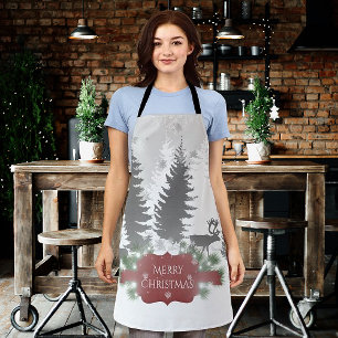 Winter Wonderland All-Over Print Apron - Red