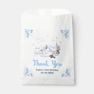 Winter Wonderland Animals Birthday Party Thank You Favour Bag