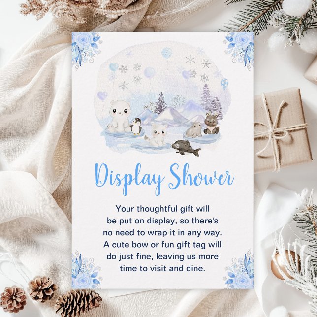 Winter Wonderland Arctic Animals Display Shower Enclosure Card (Creator Uploaded)