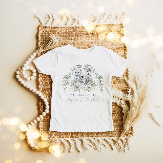Winter Wonderland Artic Animals Baby 1st Christmas T-Shirt (Creator Uploaded)