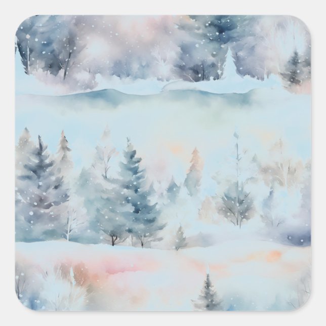 winter wonderland  - artistic square sticker (Front)