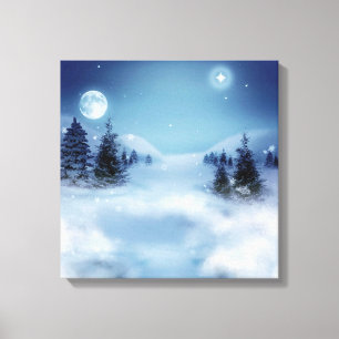 Winter Wonderland at Night Canvas Print
