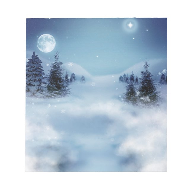 Winter Wonderland at Night Notepad (Front)