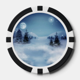 Winter Wonderland at Night Poker Chips