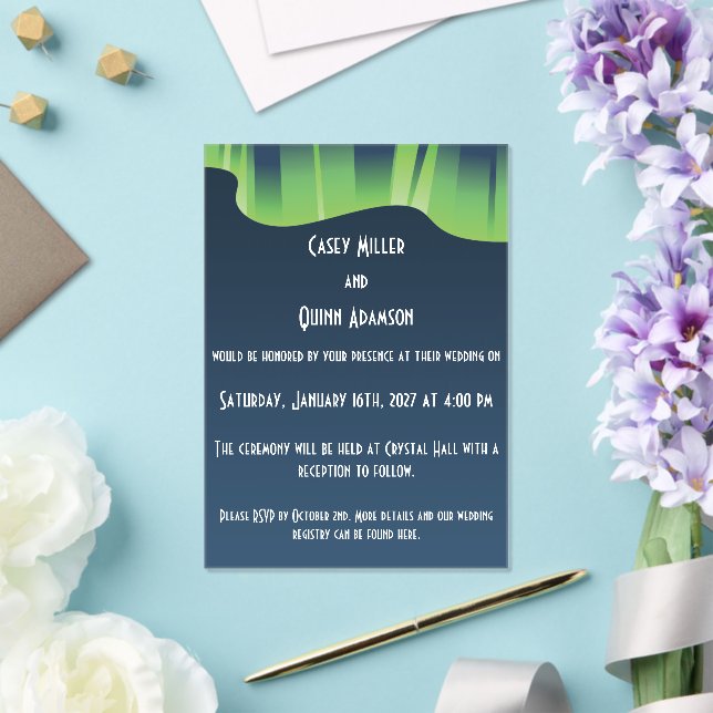 Winter Wonderland Auroras Acrylic Wedding  Invitations (Insitu (Wedding))