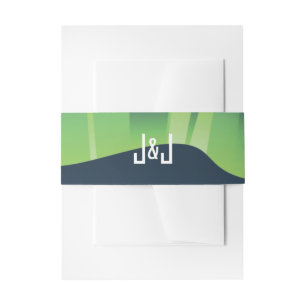 Winter Wonderland Auroras Invitation Belly Band